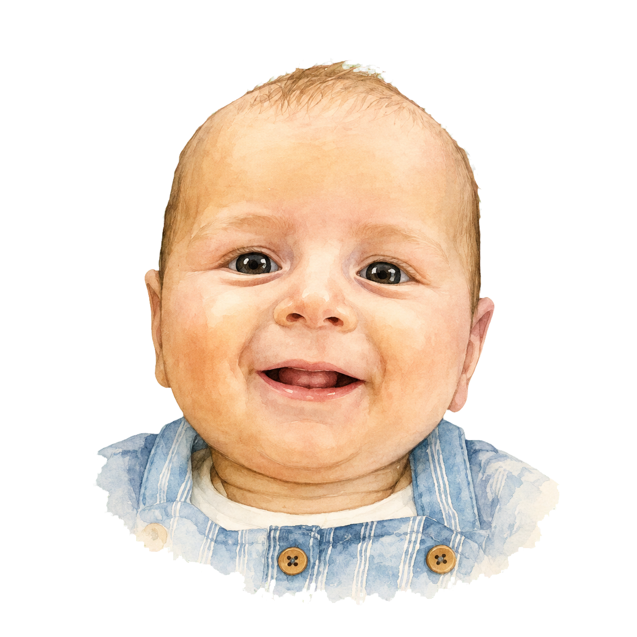 Ritratto ad acquerello di Ethan sorridente